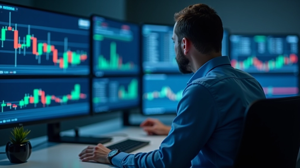 Gráficos financeiros em monitor